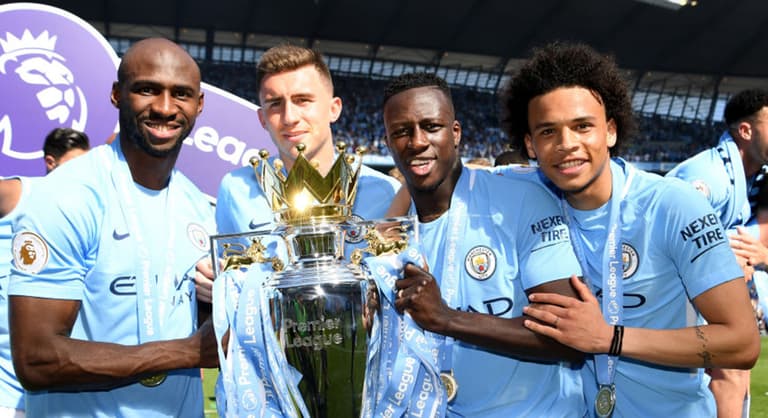 Eliaquim Mangala mocked for appearing at Manchester City’s title presentation Eliaquim Mangala mocked for appearing at Manchester City’s title presentation