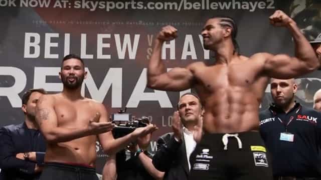 Both Tony Bellew and David Haye weigh in lighter than last year Both Tony Bellew and David Haye weigh in lighter than last year