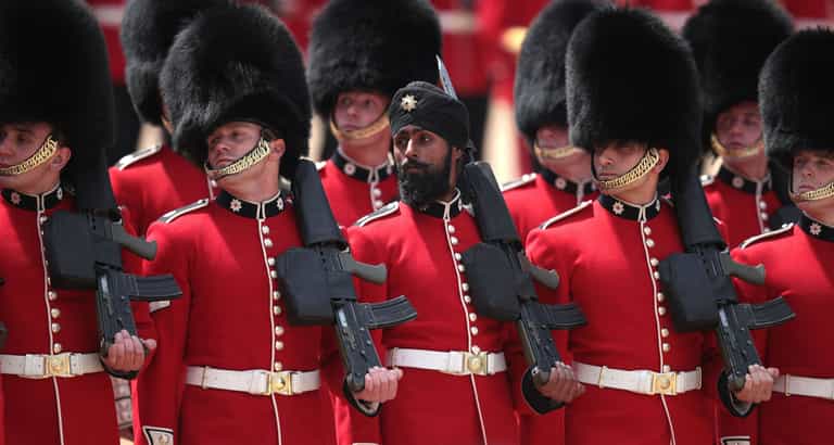 Sikh soldier makes history by wearing turban during Trooping the Colour parade Sikh soldier makes history by wearing turban during Trooping the Colour parade