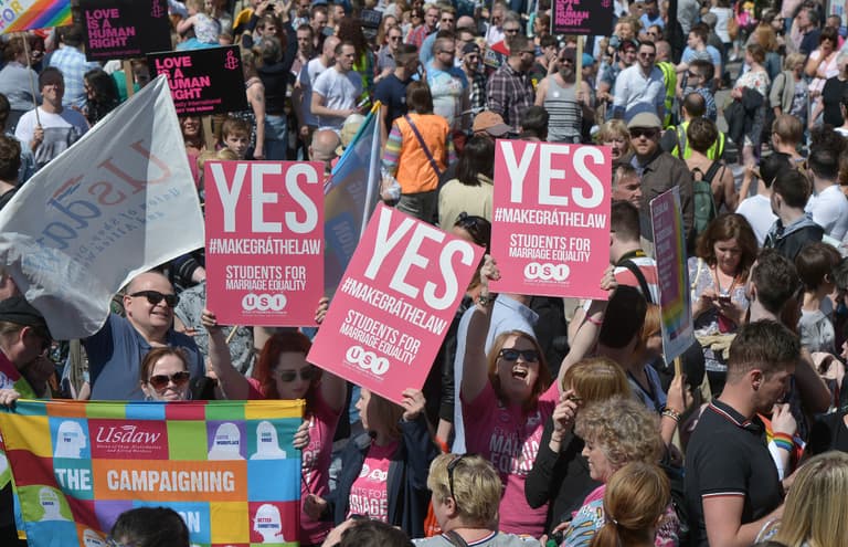 Thousands march in only place in UK same-sex marriage is illegal Thousands march in only place in UK same-sex marriage is illegal