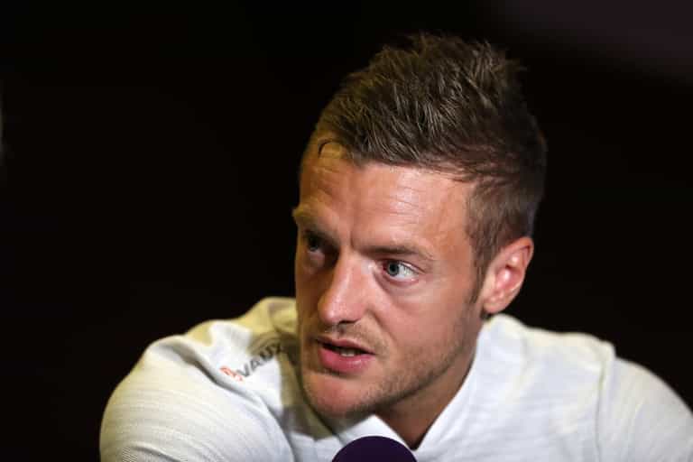 Jamie Vardy interrupted a press conference to ask Harry Maguire how big his head is Jamie Vardy interrupted a press conference to ask Harry Maguire how big his head is