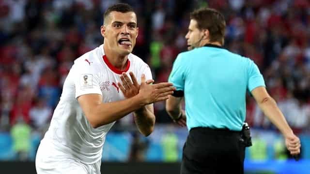 The significance of Granit Xhaka’s celebration was not lost on supporters The significance of Granit Xhaka’s celebration was not lost on supporters