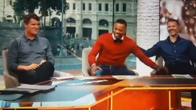 Even Roy Keane had a little giggle at Ryan Giggs’ burn on Patrice Evra