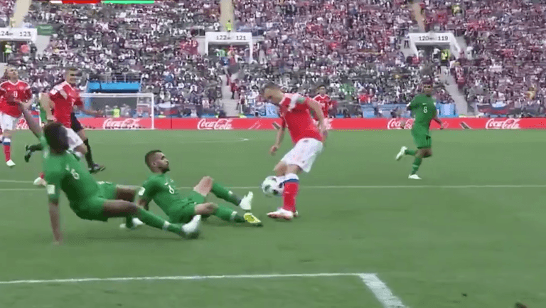 WATCH: Denis Cheryshev’s first touch sends Saudi Arabian defenders back to Riyadh WATCH: Denis Cheryshev’s first touch sends Saudi Arabian defenders back to Riyadh