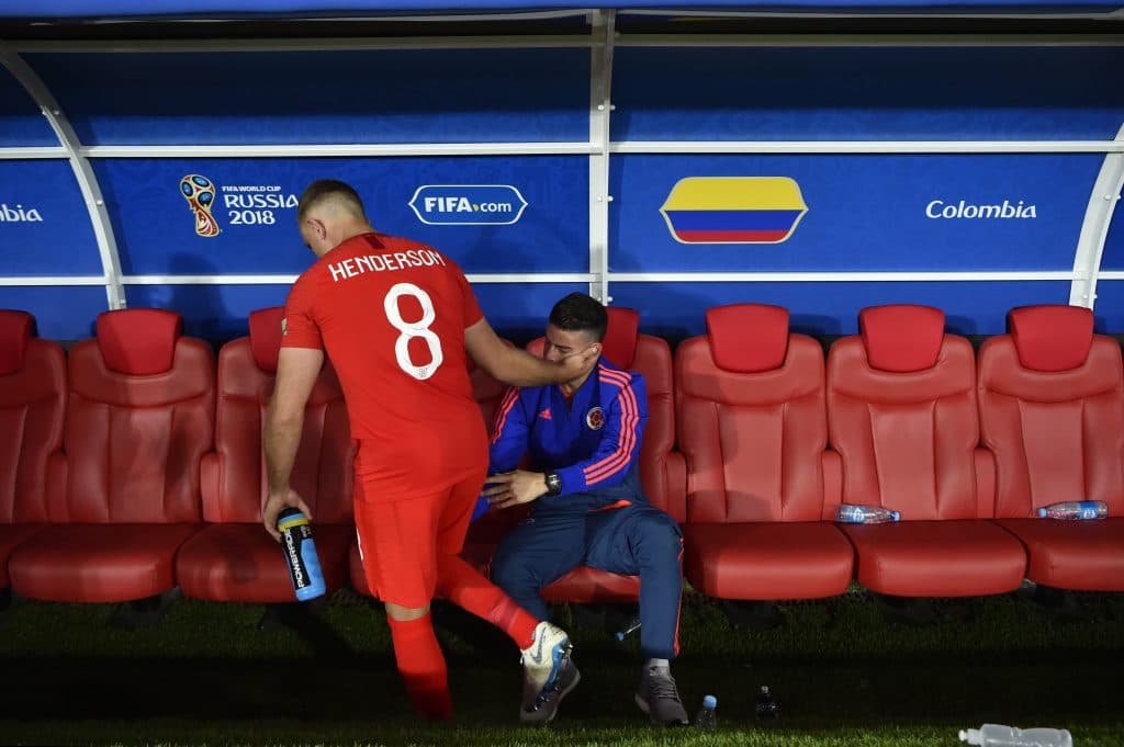 Jordan Henderson showed his class with James Rodriguez after the penalty shootout