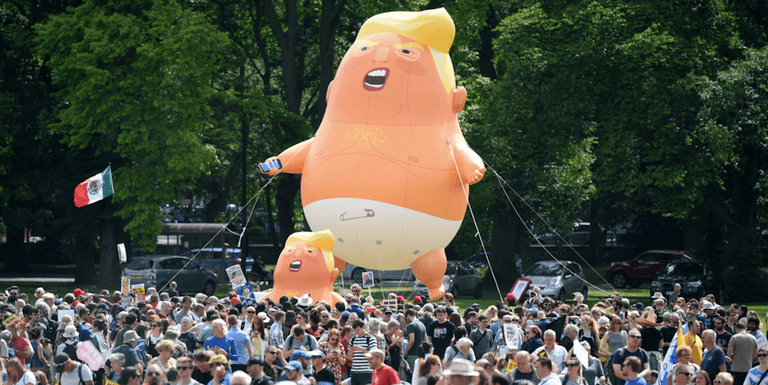 Donald Trump claims “many, many protests” in the UK “were in my favour” as visit comes to end Donald Trump claims “many, many protests” in the UK “were in my favour” as visit comes to end