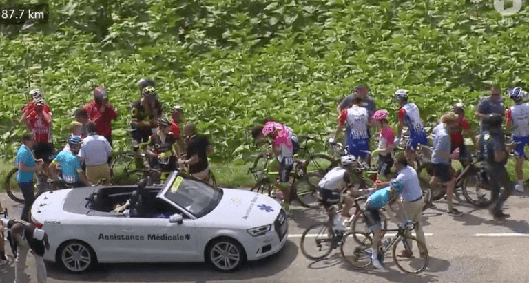 Tour de France stopped after protesters roll hay into the riders’ path Tour de France stopped after protesters roll hay into the riders’ path