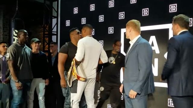 Anthony Joshua involved in heated confrontation with Jarrell Miller Anthony Joshua involved in heated confrontation with Jarrell Miller