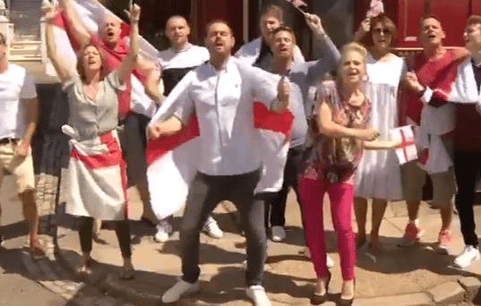Danny Dyer and Eastenders cast sing “Three Lions” ahead of World Cup quarter-final