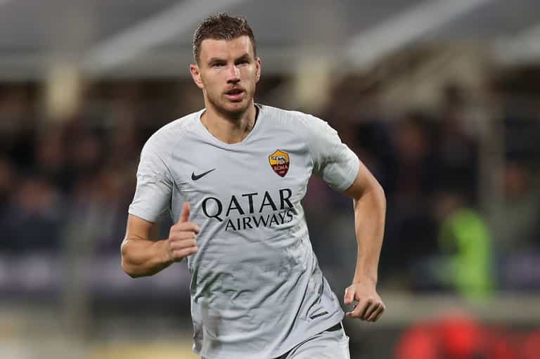 Edin Dzeko sent off after he appears to spit at referee Edin Dzeko sent off after he appears to spit at referee