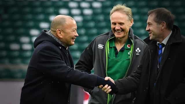 Eddie Jones had a few interesting words for Joe Schmidt at the Six Nations launch Eddie Jones had a few interesting words for Joe Schmidt at the Six Nations launch