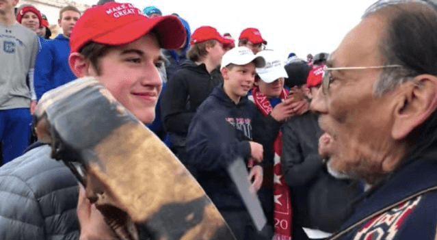 MAGA teenager claims he was defusing the situation after video mocking Native American MAGA teenager claims he was defusing the situation after video mocking Native American