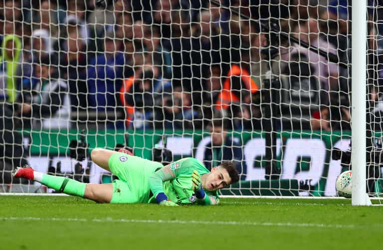 Kepa Arrizabalaga caps off dramatic Carabao Cup final with cheeky wink to camera Kepa Arrizabalaga caps off dramatic Carabao Cup final with cheeky wink to camera