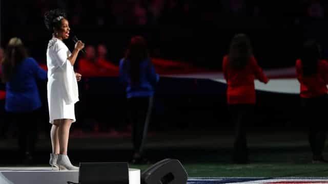 Prop punters were not one bit happy about the Super Bowl national anthem Prop punters were not one bit happy about the Super Bowl national anthem