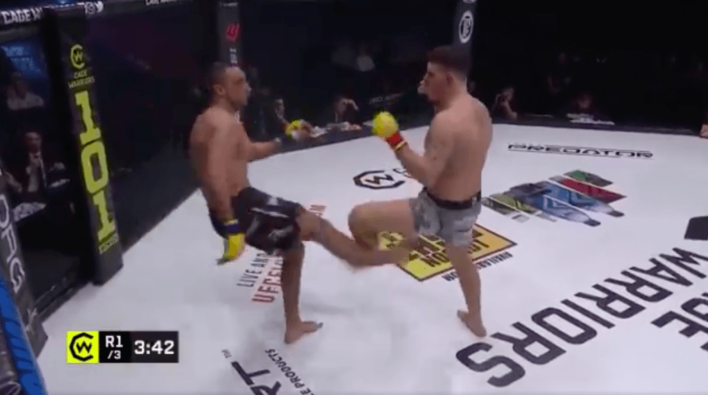 Cage Warriors fighter Sofiane Boukichou suffers horrific leg break