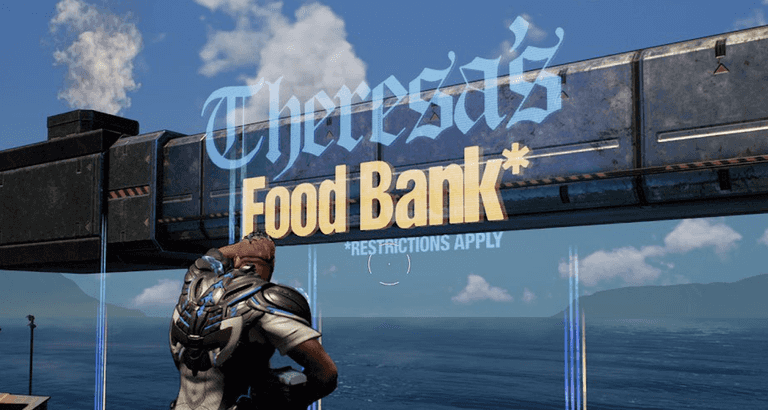 Coincidentally, there’s a place called Theresa’s food bank in the new Crackdown game Coincidentally, there’s a place called Theresa’s food bank in the new Crackdown game