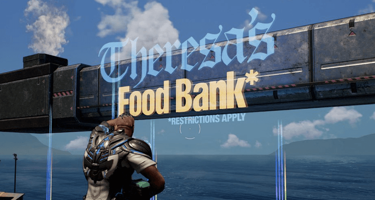 Coincidentally, there’s a place called Theresa’s food bank in the new Crackdown game Coincidentally, there’s a place called Theresa’s food bank in the new Crackdown game