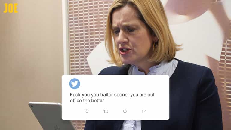 Amber Rudd reads the vile abuse she receives on a daily basis Amber Rudd reads the vile abuse she receives on a daily basis