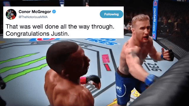 Conor McGregor in awe of stunning Justin Gaethje knockout Conor McGregor in awe of stunning Justin Gaethje knockout