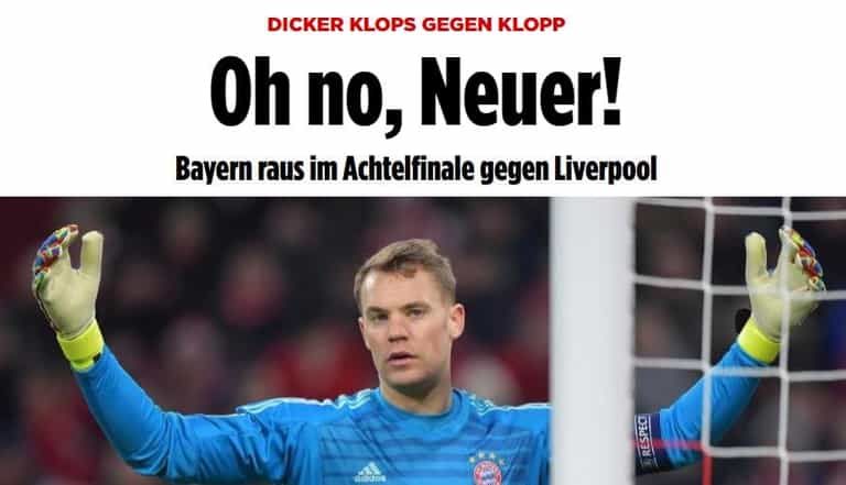German press slam Neuer and ‘second rate’ Bayern Munich after Liverpool shock German press slam Neuer and ‘second rate’ Bayern Munich after Liverpool shock