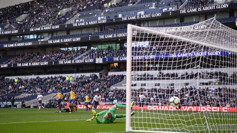 The first ever goal scored at Tottenham Hotspur’s new stadium The first ever goal scored at Tottenham Hotspur’s new stadium