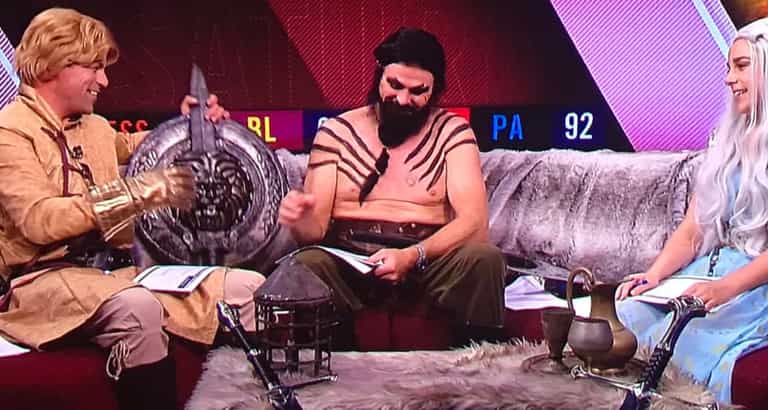 Australian pundits dress up as Game of Thrones to do post-match analysis, for some reason Australian pundits dress up as Game of Thrones to do post-match analysis, for some reason