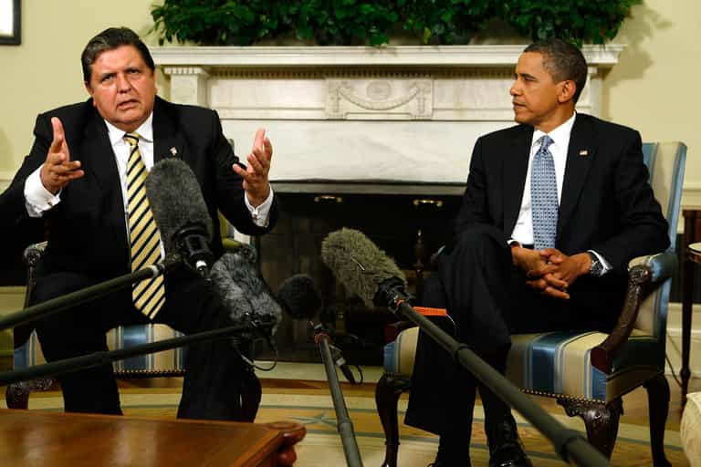 Former President of Peru shoots himself as police come to arrest him Former President of Peru shoots himself as police come to arrest him