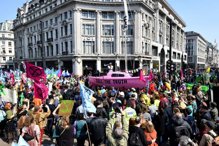 Support for Extinction Rebellion has quadrupled since they blockaded London Support for Extinction Rebellion has quadrupled since they blockaded London