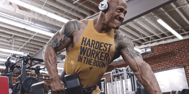 Man paints unbelievable picture of The Rock using a dumbbell Man paints unbelievable picture of The Rock using a dumbbell