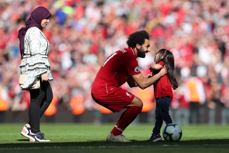 Mo Salah’s daughter gets Anfield’s biggest cheer of the day with goal at the Kop end Mo Salah’s daughter gets Anfield’s biggest cheer of the day with goal at the Kop end