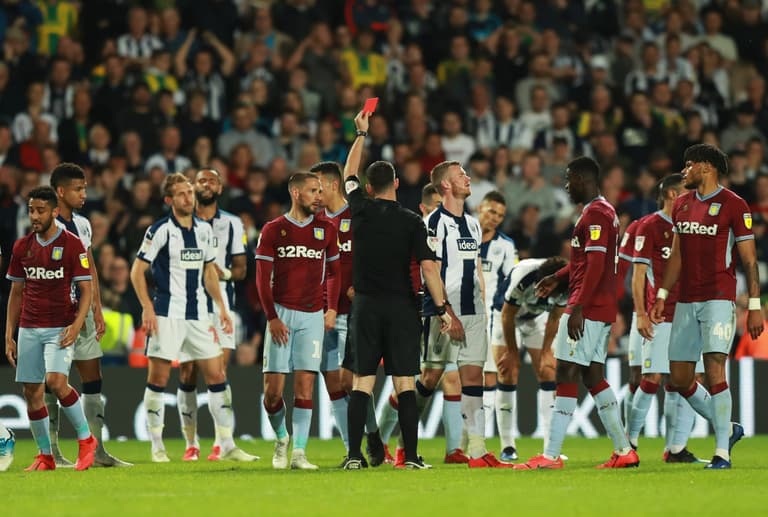 Jonathan Kodjia dabs Chris Brunt down the tunnel after red card Jonathan Kodjia dabs Chris Brunt down the tunnel after red card
