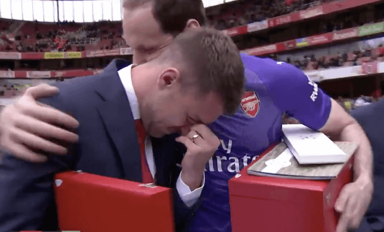 Aaron Ramsey breaks down in tears as he bids farewell to Arsenal fans Aaron Ramsey breaks down in tears as he bids farewell to Arsenal fans
