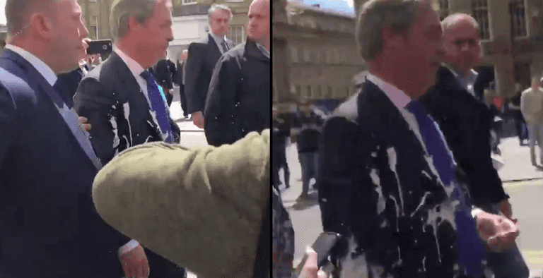 Nigel Farage erupts at security after being hit with milkshake while campaigning in Newcastle Nigel Farage erupts at security after being hit with milkshake while campaigning in Newcastle