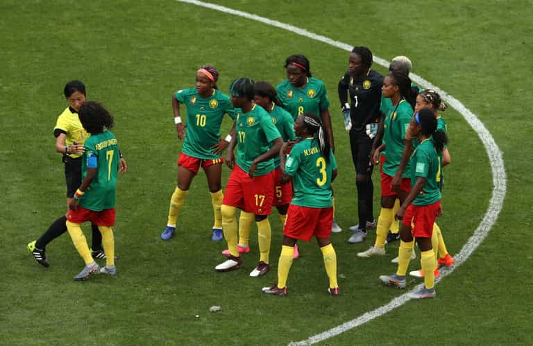 Cameroon players furious at VAR decisions against England Cameroon players furious at VAR decisions against England