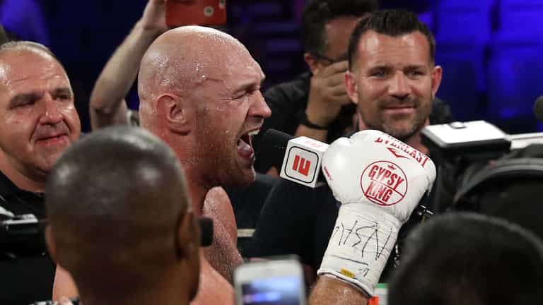 Tyson Fury belts out Aerosmith and ‘American Pie’ after dominant TKO victory Tyson Fury belts out Aerosmith and ‘American Pie’ after dominant TKO victory