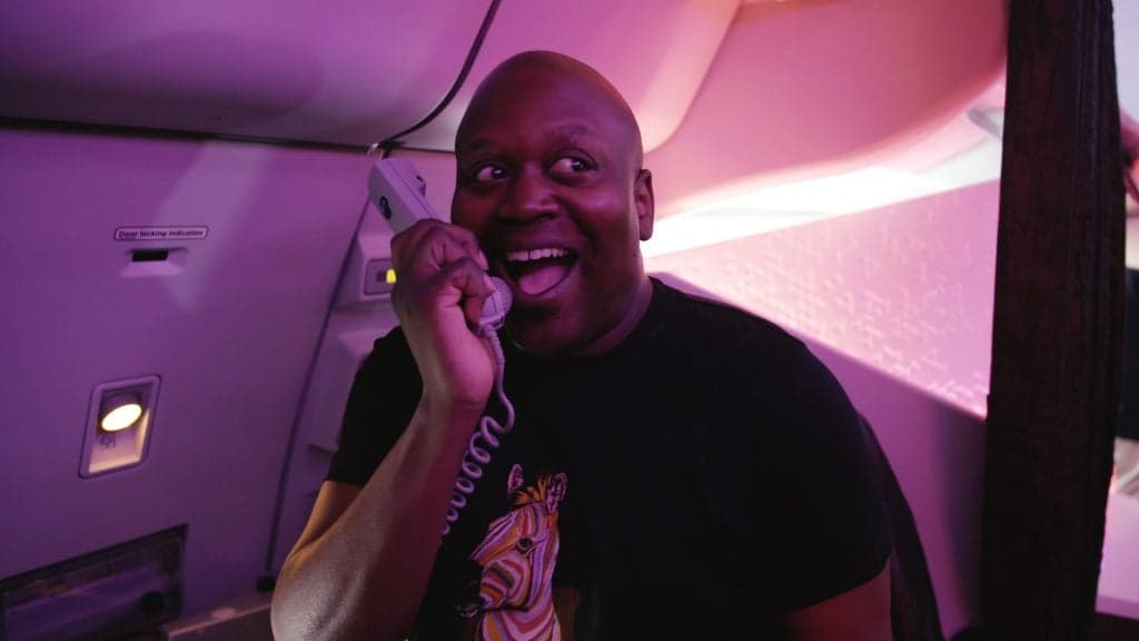 This is a Pride party at 38,000 feet