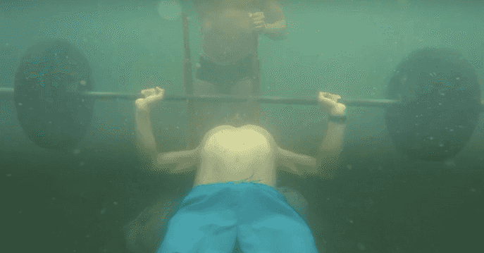 Russian man sets new ‘underwater bench press’ world record Russian man sets new ‘underwater bench press’ world record