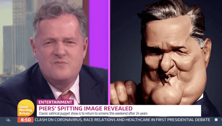 Piers Morgan is not at all happy about his Spitting Image puppet Piers Morgan is not at all happy about his Spitting Image puppet