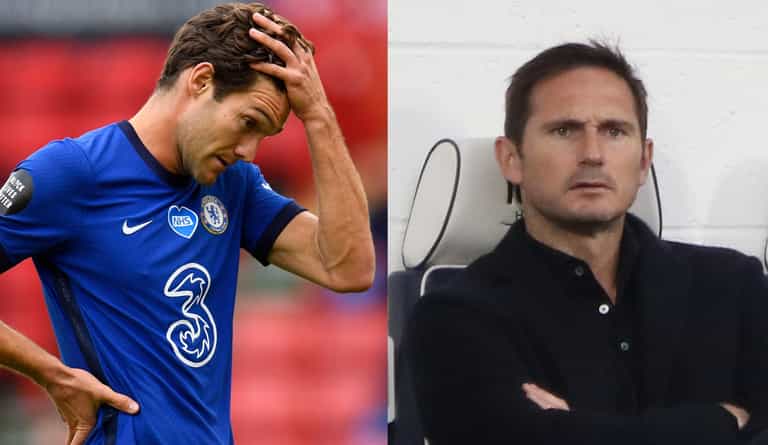 Frank Lampard blasts Marcos Alonso for trying to watch second half on team bus Frank Lampard blasts Marcos Alonso for trying to watch second half on team bus