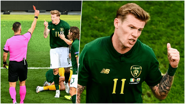 James McClean could be in trouble for reaction to his red card James McClean could be in trouble for reaction to his red card