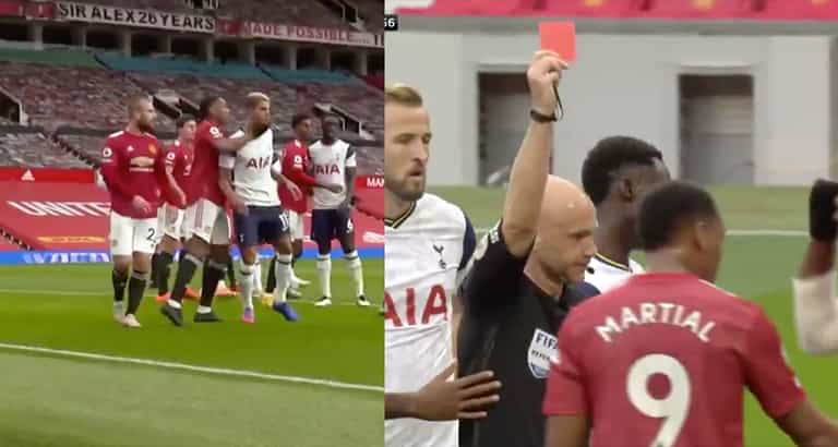 Anthony Martial sent off for ‘striking’ Erik Lamela to cap nightmare first-half for Man Utd Anthony Martial sent off for ‘striking’ Erik Lamela to cap nightmare first-half for Man Utd