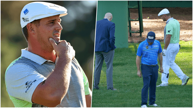 Bryson DeChambeau hits drive so hard that it disappears into the ground Bryson DeChambeau hits drive so hard that it disappears into the ground