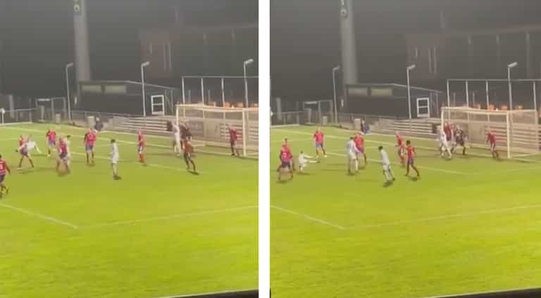 Nicolai Geertsen scores Puskas contender by playing acrobatic one-two with crossbar Nicolai Geertsen scores Puskas contender by playing acrobatic one-two with crossbar