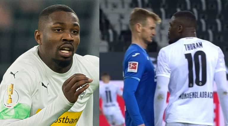 Marcus Thuram sent off for spitting in the face of opponent Marcus Thuram sent off for spitting in the face of opponent