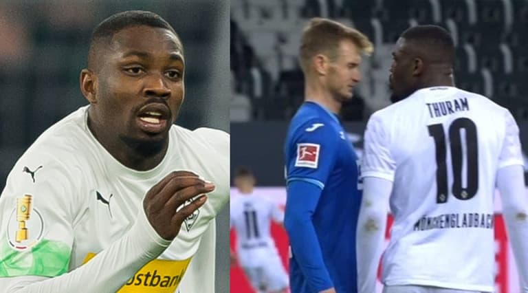 Marcus Thuram sent off for spitting in the face of opponent Marcus Thuram sent off for spitting in the face of opponent