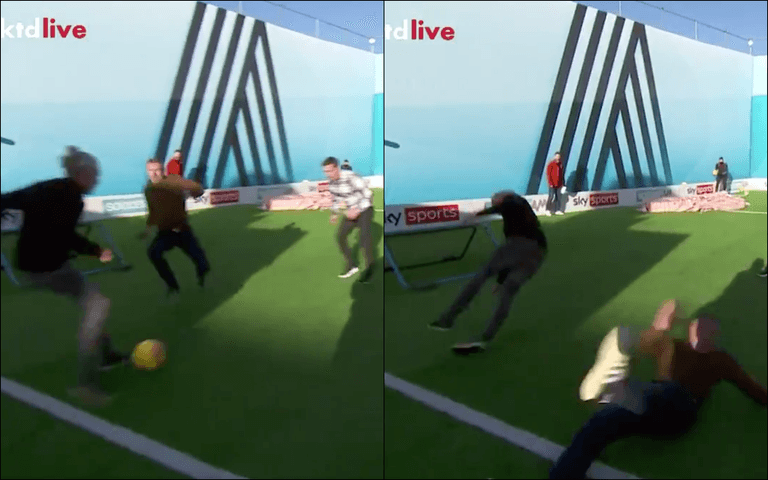 Jamie Carragher nails Jimmy Bullard with a crunching tackle on Soccer AM Jamie Carragher nails Jimmy Bullard with a crunching tackle on Soccer AM