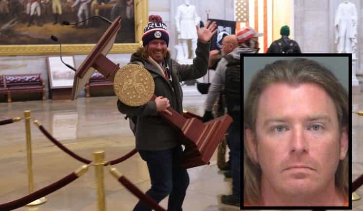 Man pictured stealing Nancy Pelosi’s podium has been arrested in Florida Man pictured stealing Nancy Pelosi’s podium has been arrested in Florida
