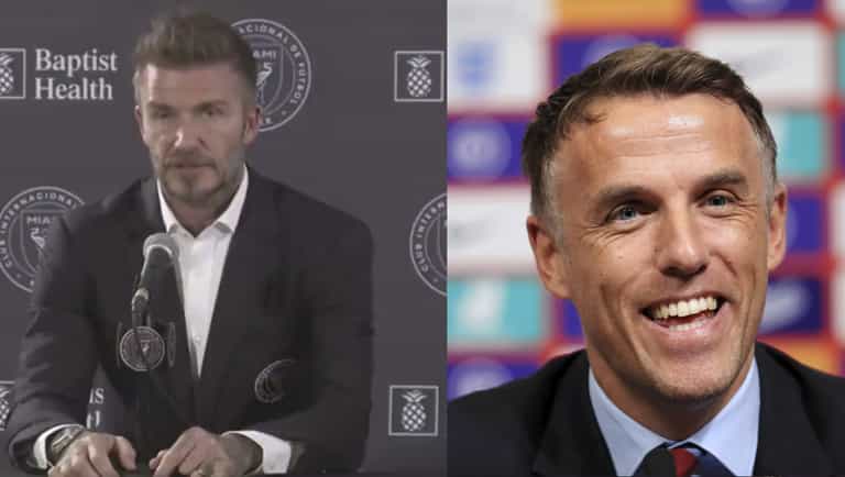 David Beckham says Phil Neville got Miami job on merit, not because they were friends David Beckham says Phil Neville got Miami job on merit, not because they were friends