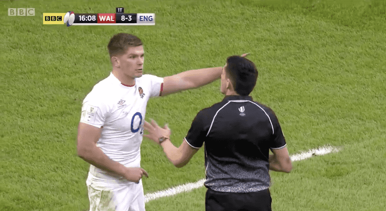 Owen Farrell rages at referee Pascal Gauzere as Wales catch England sleeping Owen Farrell rages at referee Pascal Gauzere as Wales catch England sleeping
