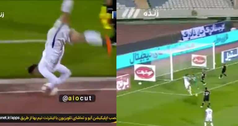 Iranian footballer produces ridiculously long somersault throw Iranian footballer produces ridiculously long somersault throw